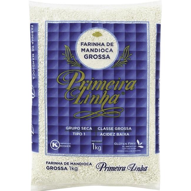 Farinha de Mandioca Primeira Linha Grossa Branca 1kg