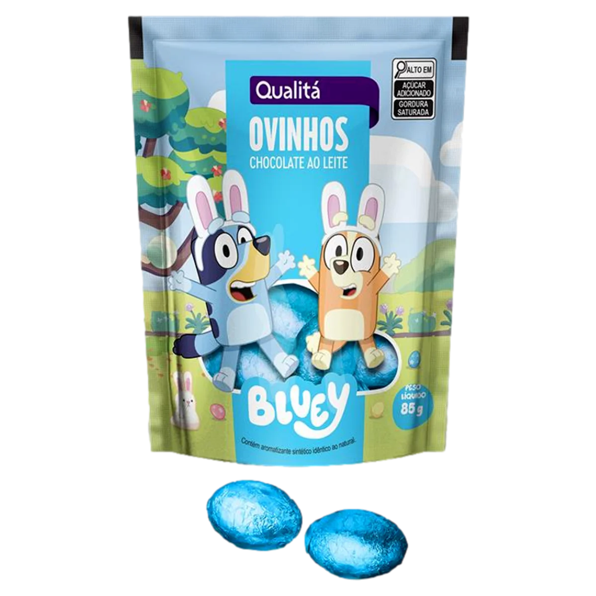 Ovinhos de Chocolate ao Leite Bluey Qualitá Sachê 85g