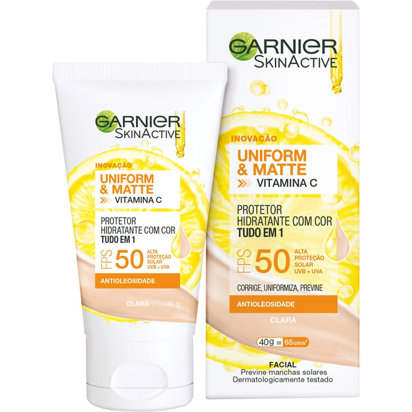 Hidratante Facial Garnier Skinactive Uniform & Matte Clara Fps 50 40g