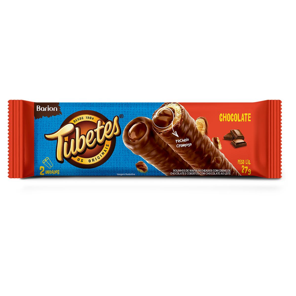 Tubetes Barion 27g - Recheado - Chocolate