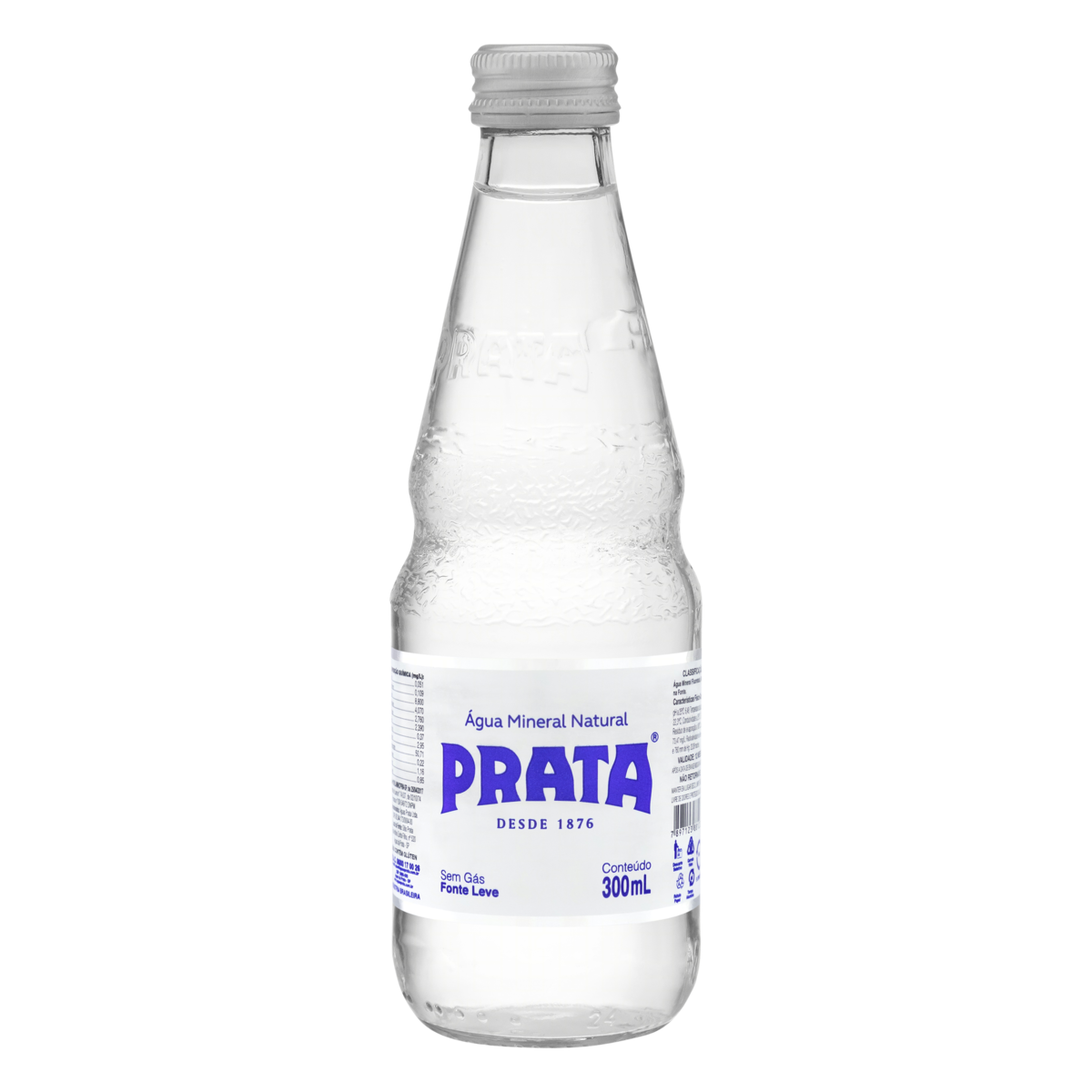 Água Mineral Natural sem Gás Tampa Pilfer Prata Garrafa 300ml