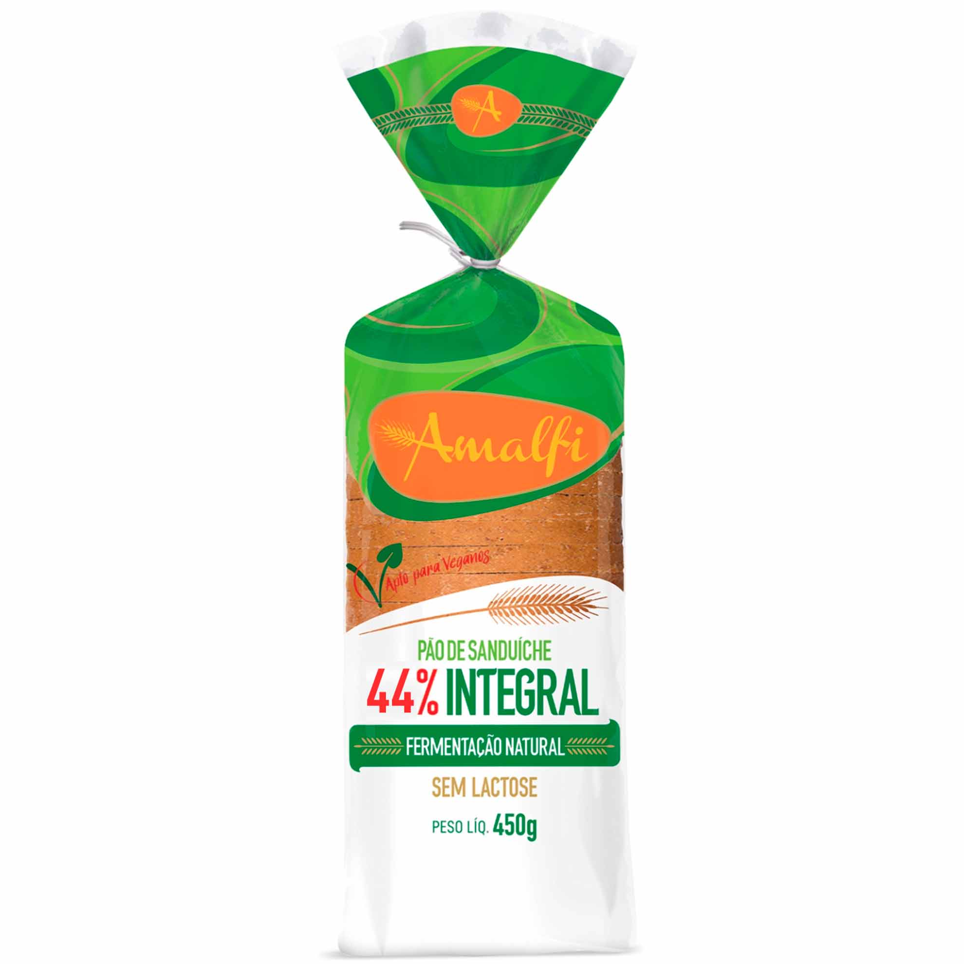 Pão de Forma 44% Integral sem Lactose Amalfi 450g