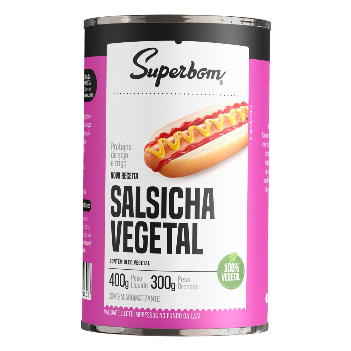 Salsicha Vegetal SUPERBOM Lata 300g