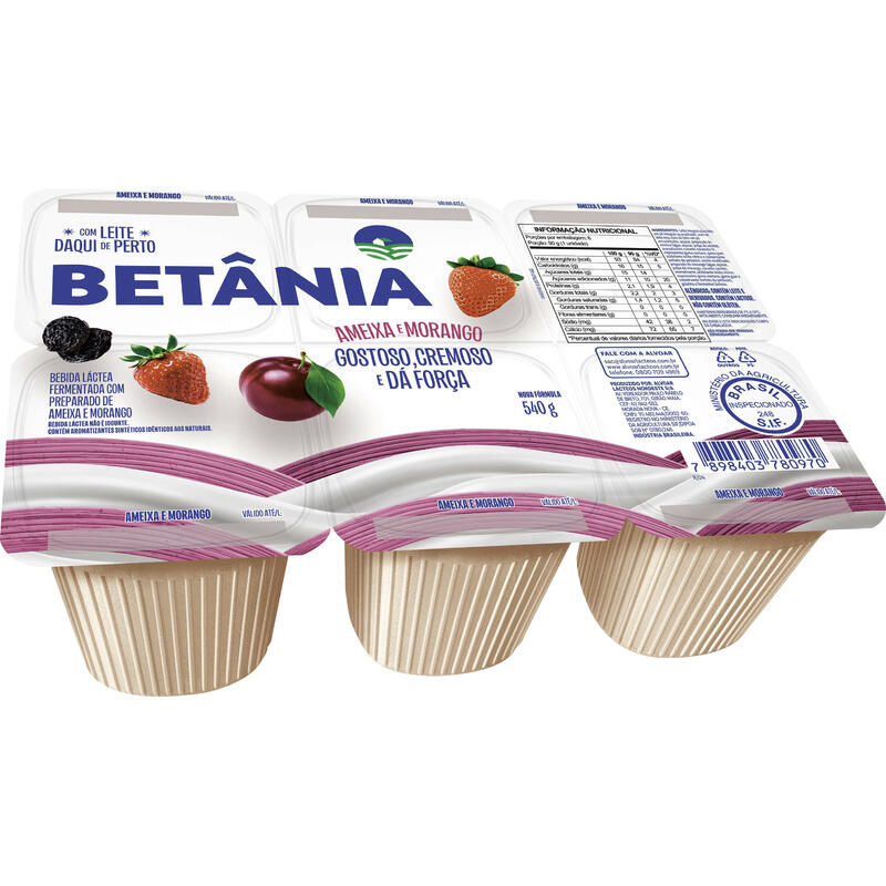Bebida Láctea Polpa Betânia Ameixa e Morango 540g