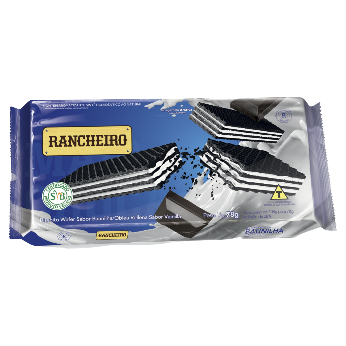 Biscoito Waffer Rancheiro Baunilha 78g