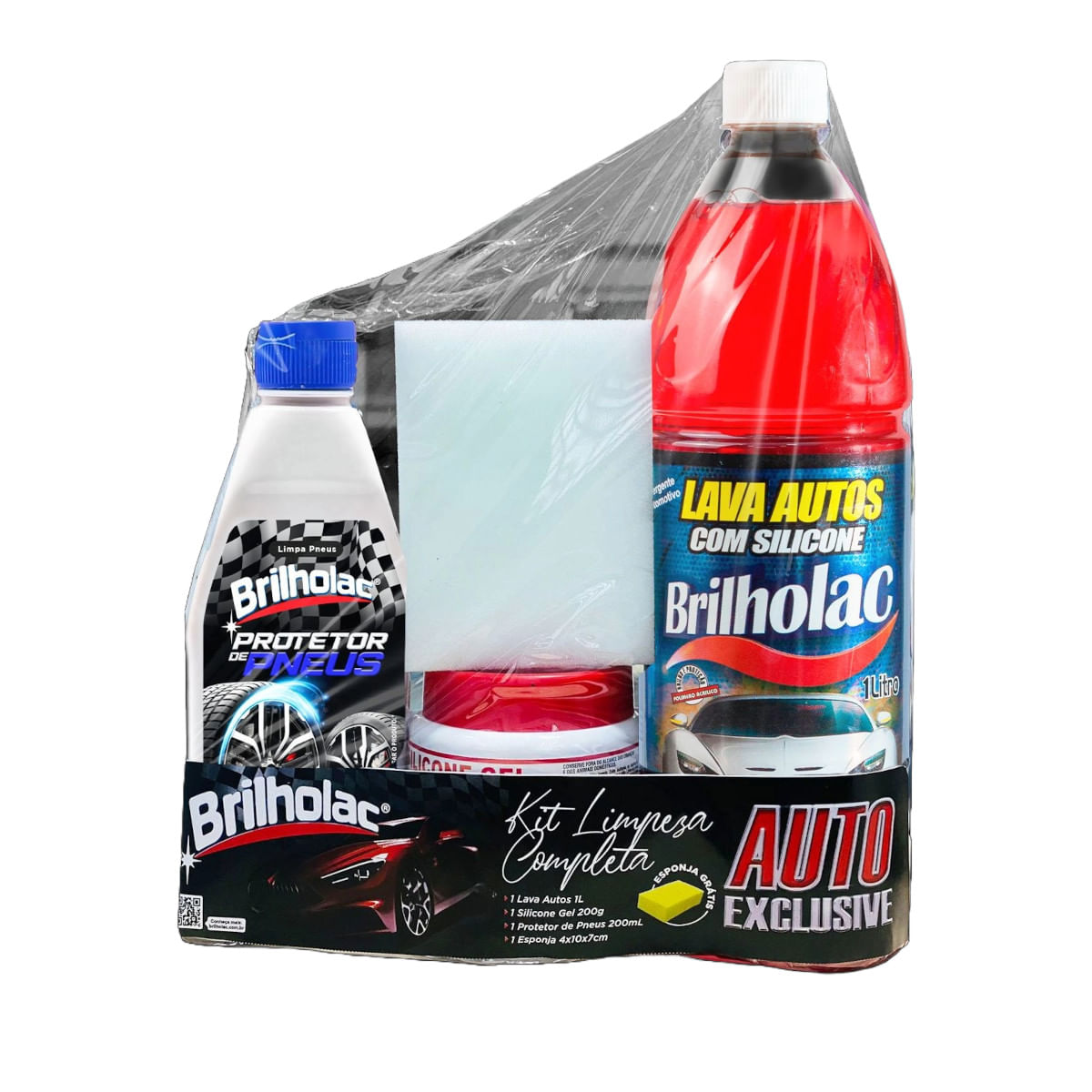 Kit Limpeza Automotiva BRILHOLAC Auto Exclusive Grátis Esponja