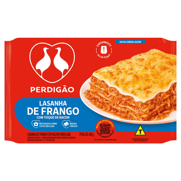 Lasanha Perdigão Frango Com Bacon 600g