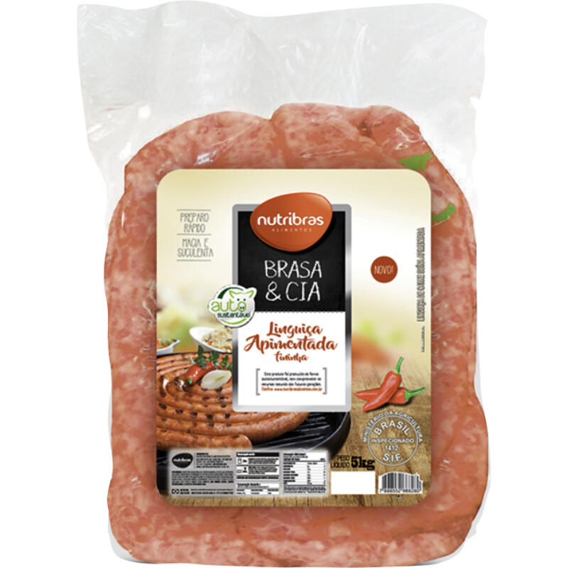 Linguiça Fininha Nutribras Cong Apimentada 5kg