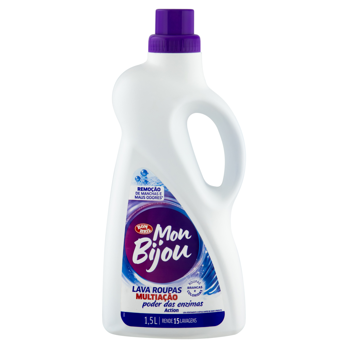 Lava-Roupas Líquido Roupas Brancas e Coloridas Action Mon Bijou Multiação Frasco 1,5l
