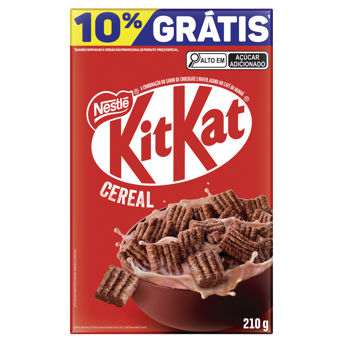 Cereal Matinal Chocolate Kitkat Nestlé Caixa Grátis 10% 210g