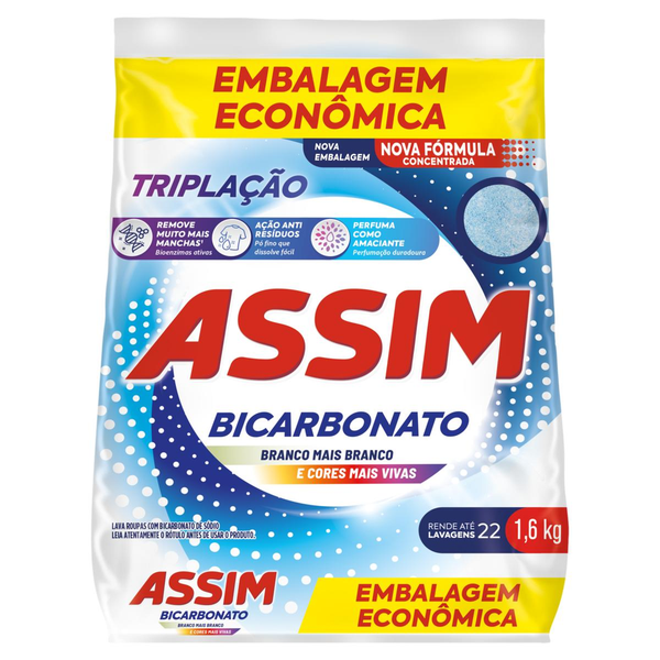 Sabão em Pó Assim 1,6kg - Triplação - Sachê