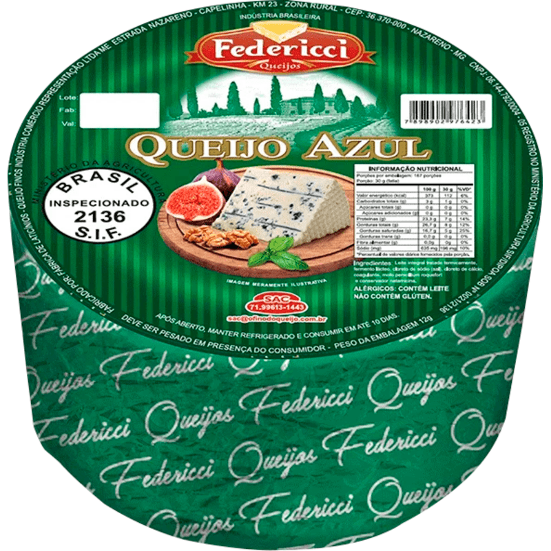 Queijo Federicci Azul Preço por quilo na peça