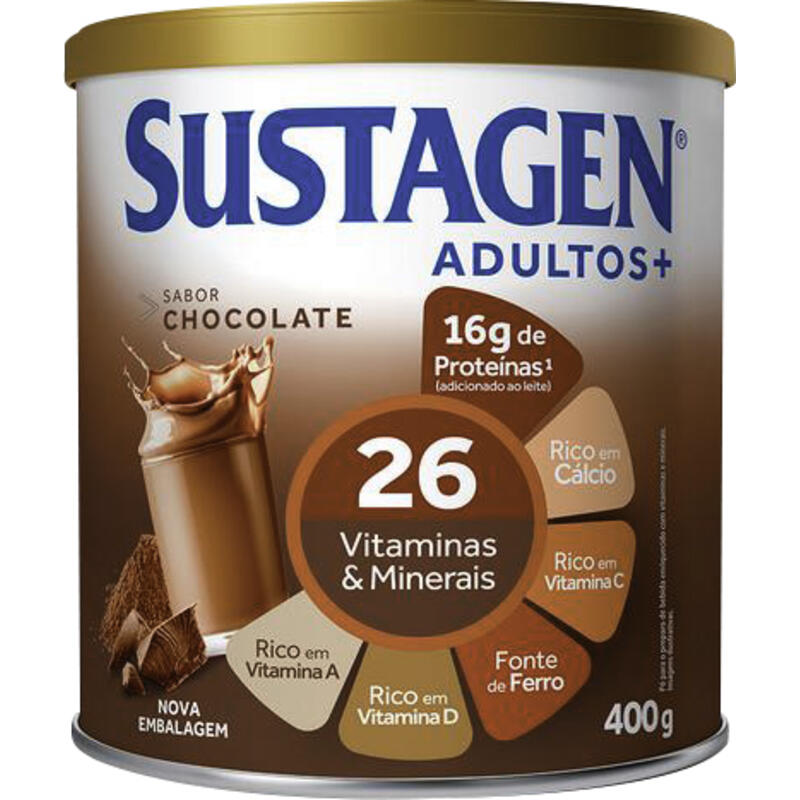 Sustagen Adultos Complemento Alimentar Sabor Chocolate Lata 400g