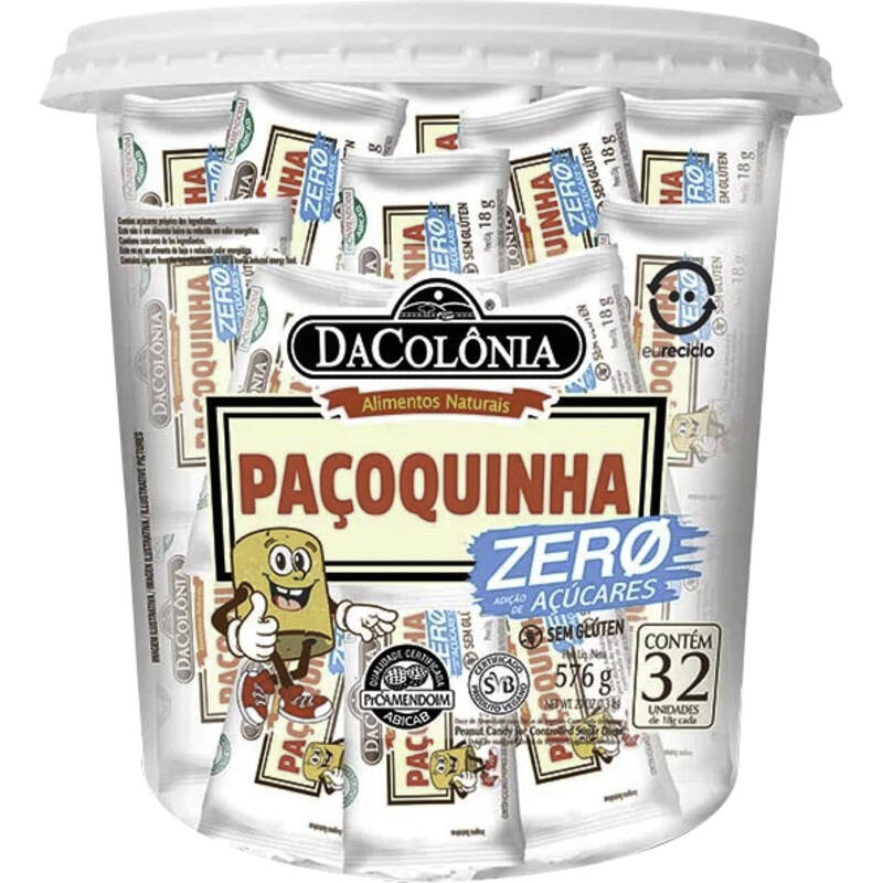 Doce Paçoca Rolha DaColônia Zero 576g