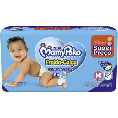 Fralda Calça Mamypoko Superproteção Jumbo M 34 un