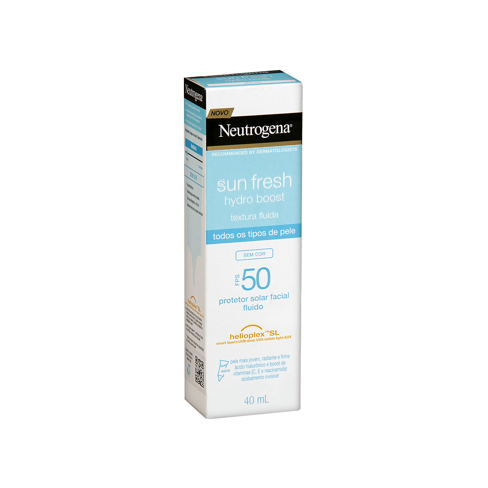 Protetor Solar Facial Neutrogena FPS50 Sun Fresh Hydro Boost sem Cor Todos os tipos de Pele 40ml