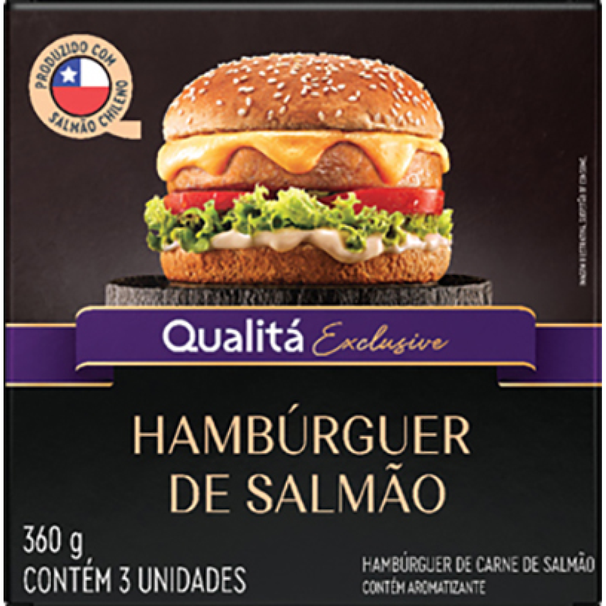 Hambúrguer de Salmão Congelado Qualitá 360g