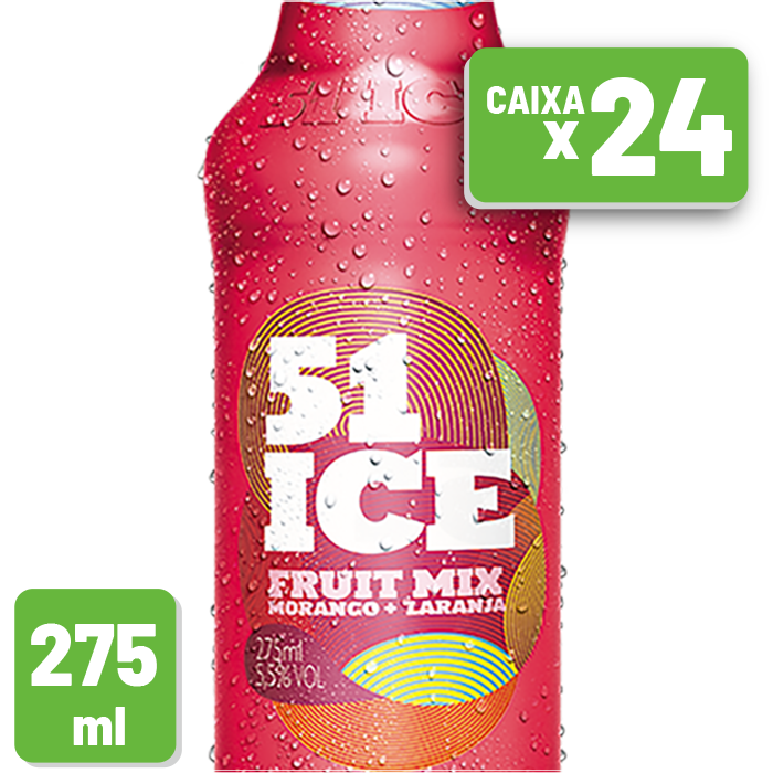 Drink Pronto 51 Ice Fruit Mix Garrafa Vidro 275ml Caixa c/ 24 un