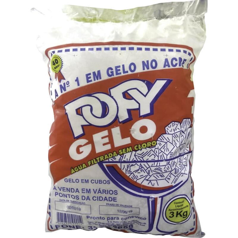 Gelo em Cubos Popy 3kg