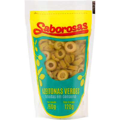 Azeitona Verde Saborosas Fatiada 120g