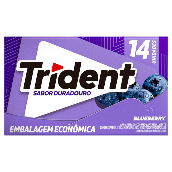 Chiclete Trident Blueberry 25,2g - Embalagem Econômica 14 unidades