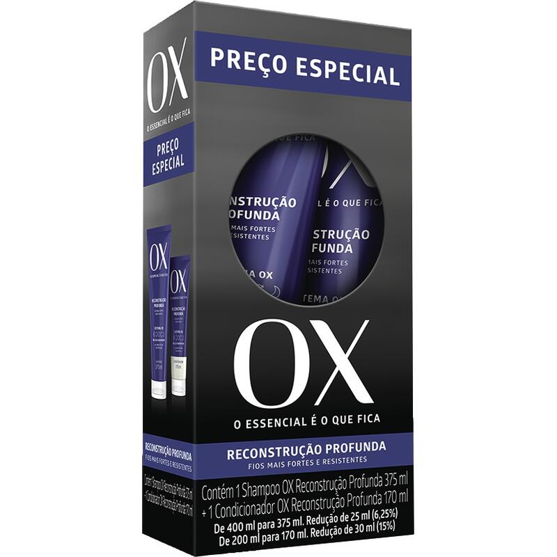Kit Shampoo + Condicionador OX Reconstrução profunda