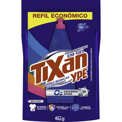 Tira Manchas em Gel Tixan Ypê Roupas Brancas e Coloridas Refil 462g
