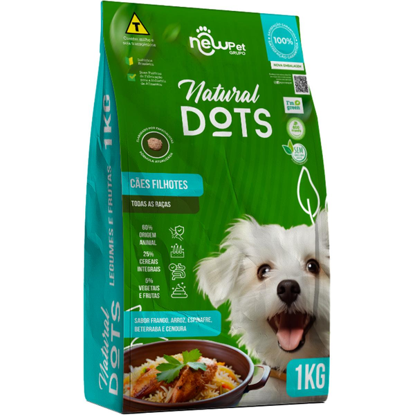 Ração Natural Dots Cães Filhotes 1kg