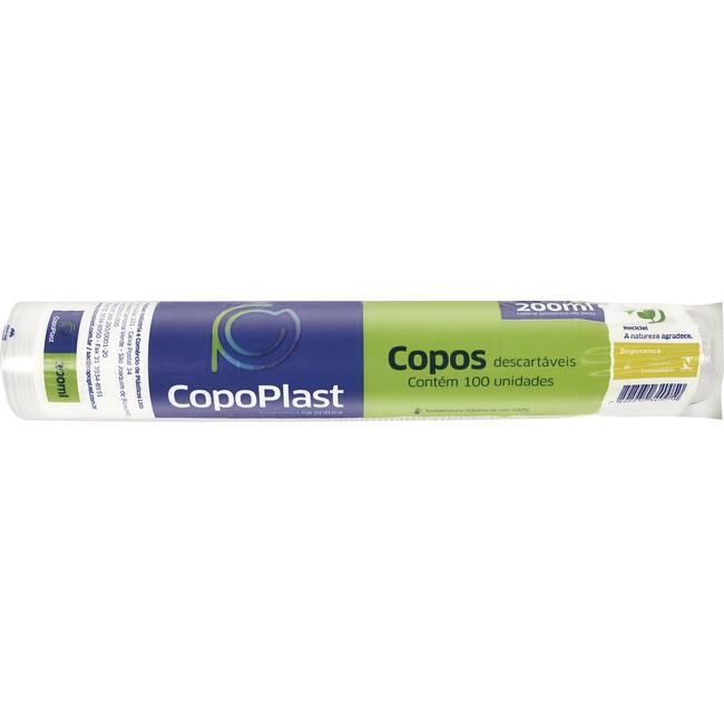 Copo Plástico Desc CopoPlast Transp ABNT 200ml 100un