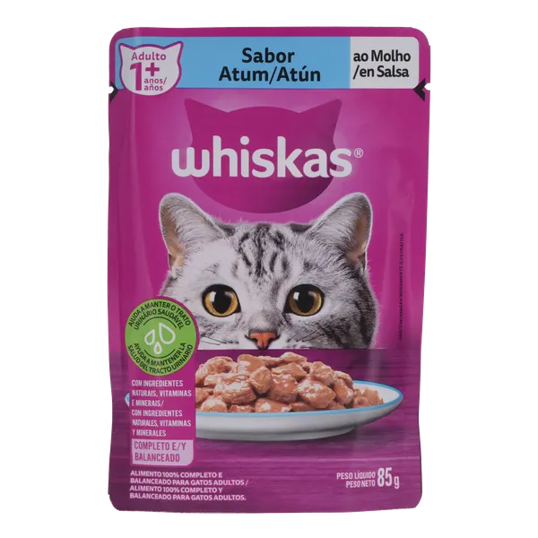 Ração Whiskas 85g - Adultos - Atum - Sachê