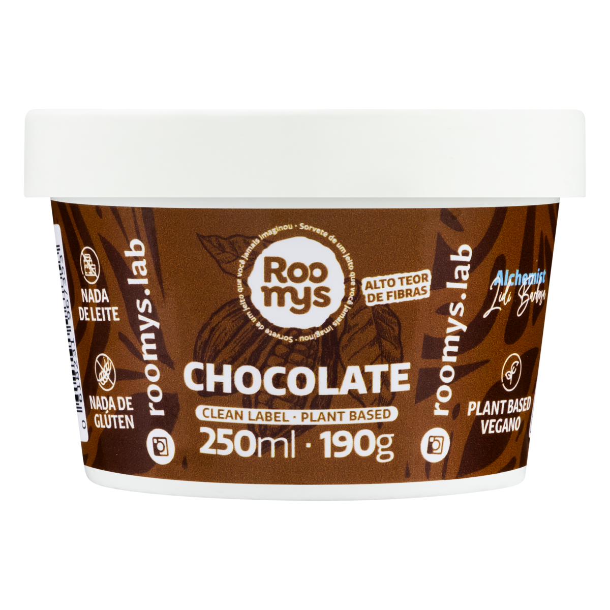 Sorvete Vegano Chocolate Roomys Pote 240ml