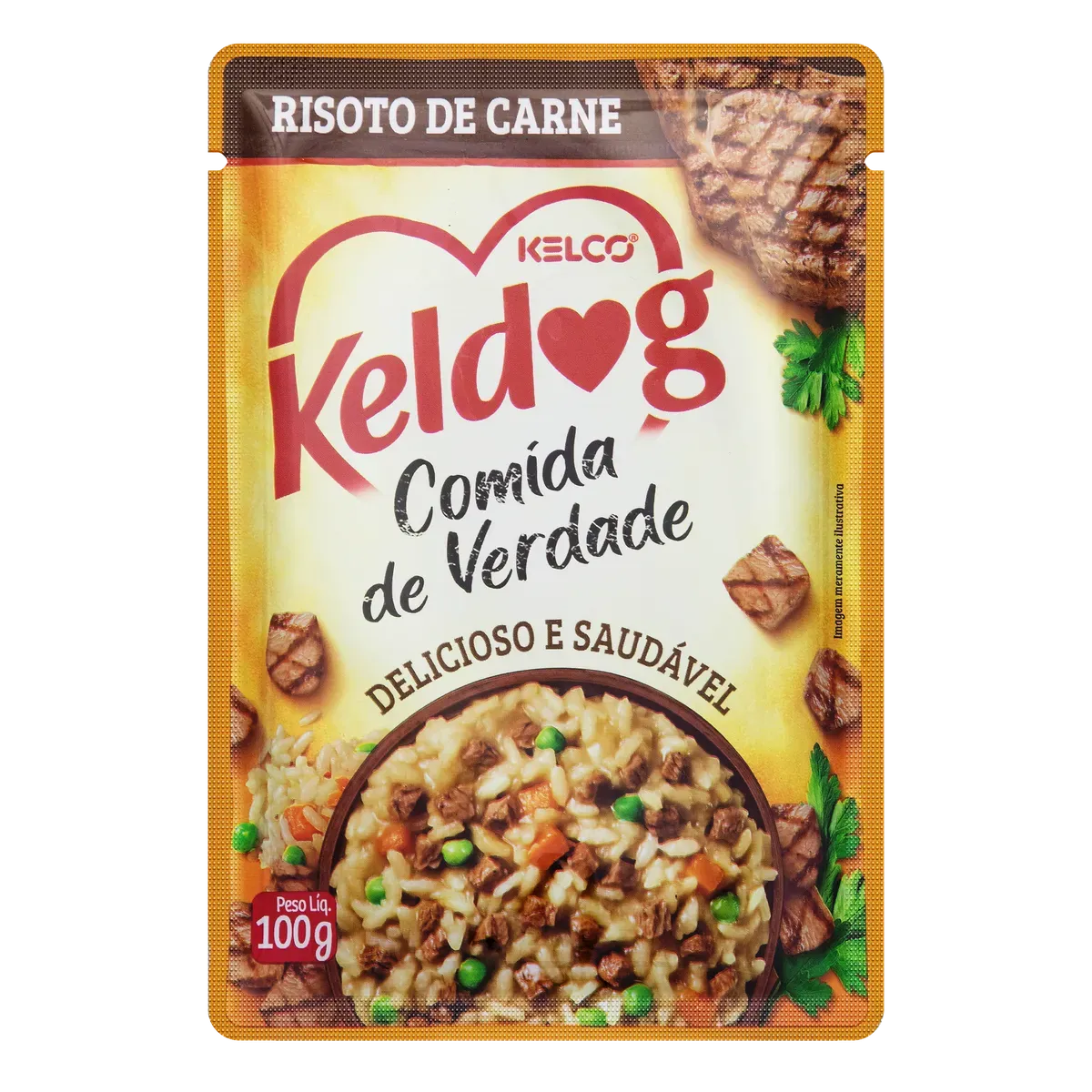 Ração úmida Keldog Para Cães Risoto De Carne Sachê 100g