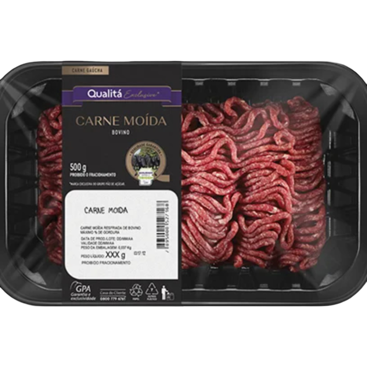 Carne Moída de Acém Dianteiro Resfriada Qualitá 500g