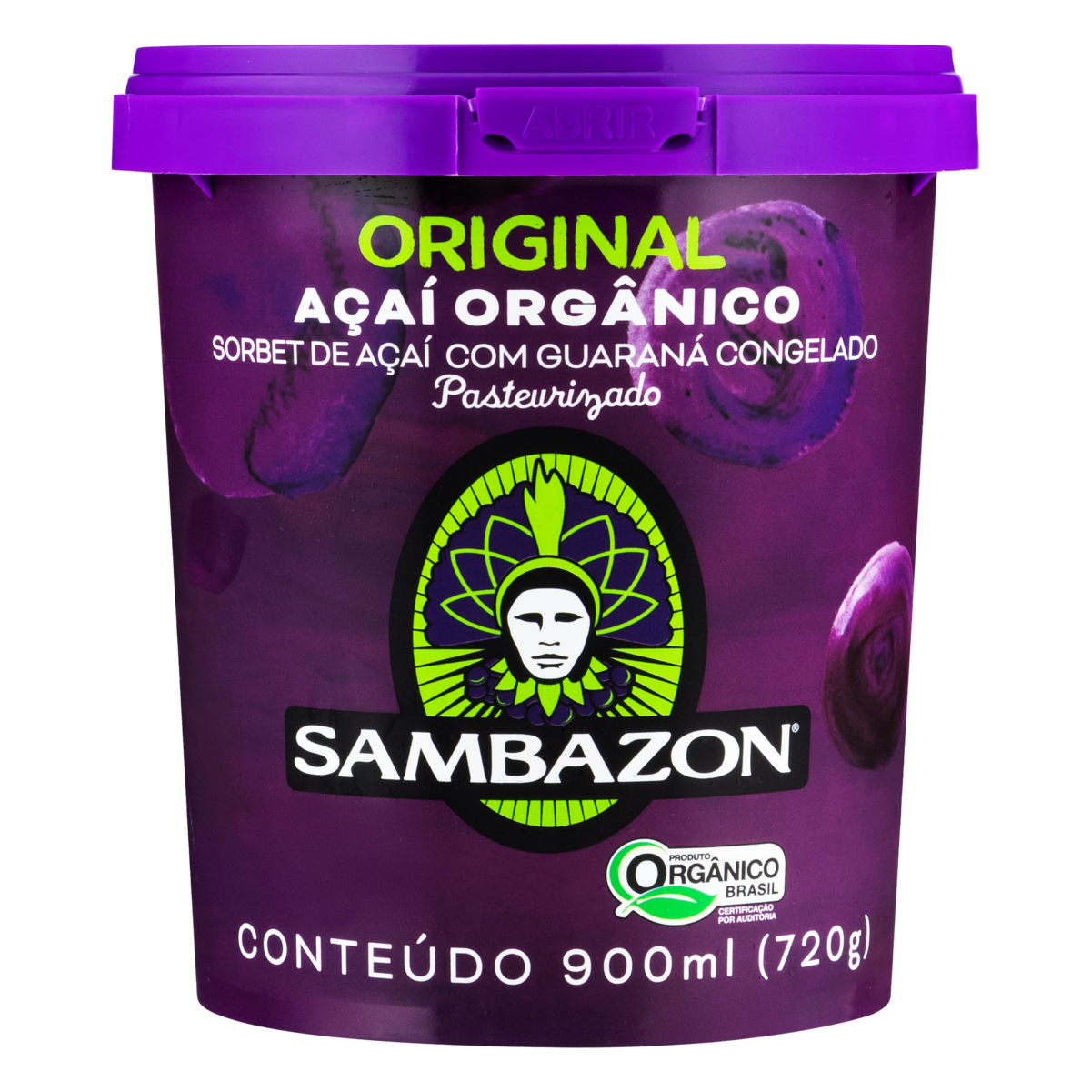 Açaí com Guaraná Orgânico Sambazon Pote 900ml