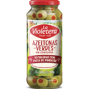 Azeitona Verde Recheada com Pimentão La Violetera 330g
