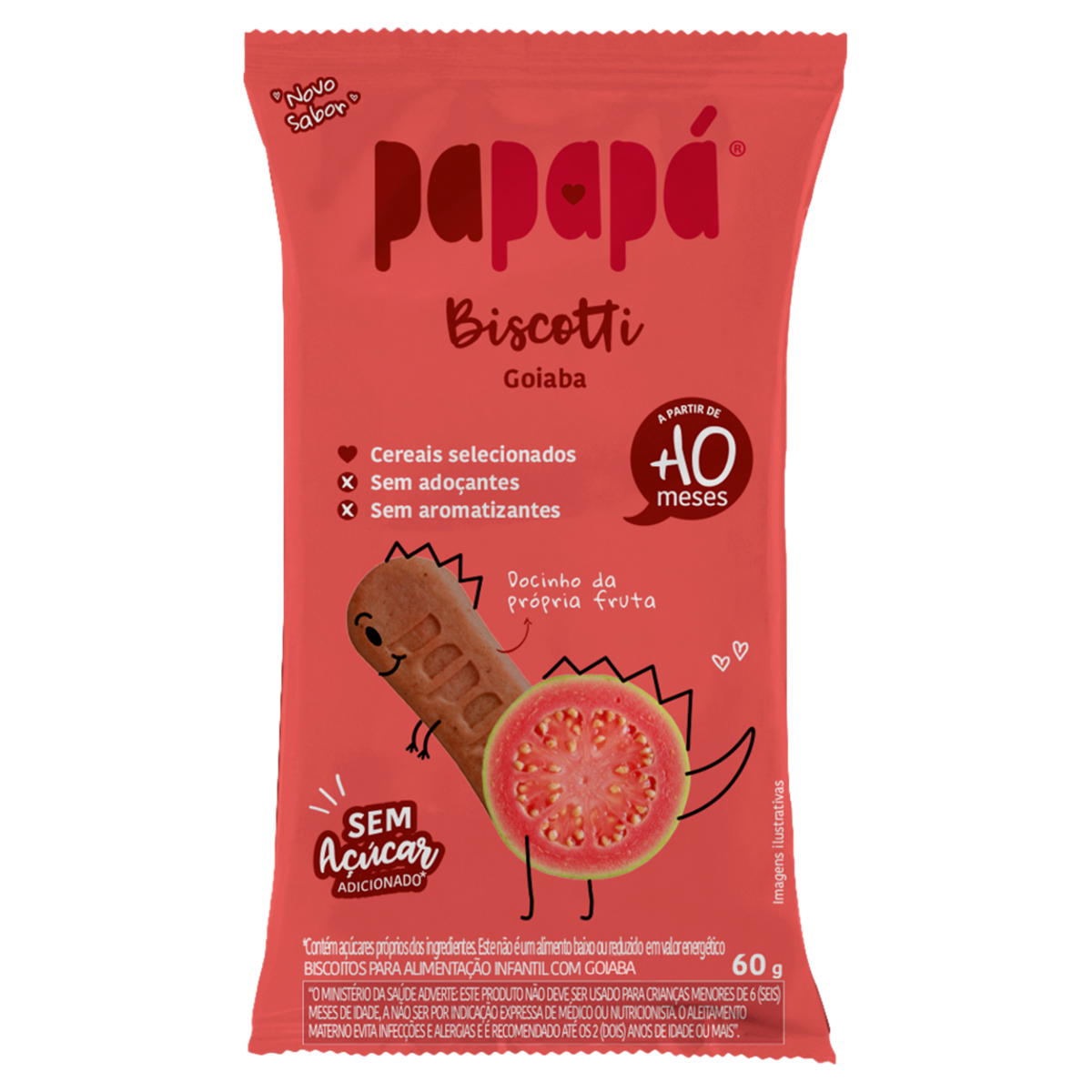 Biscoito PAPAPÁ Biscotti Goiaba Sem Açúcar Adicionado 60g