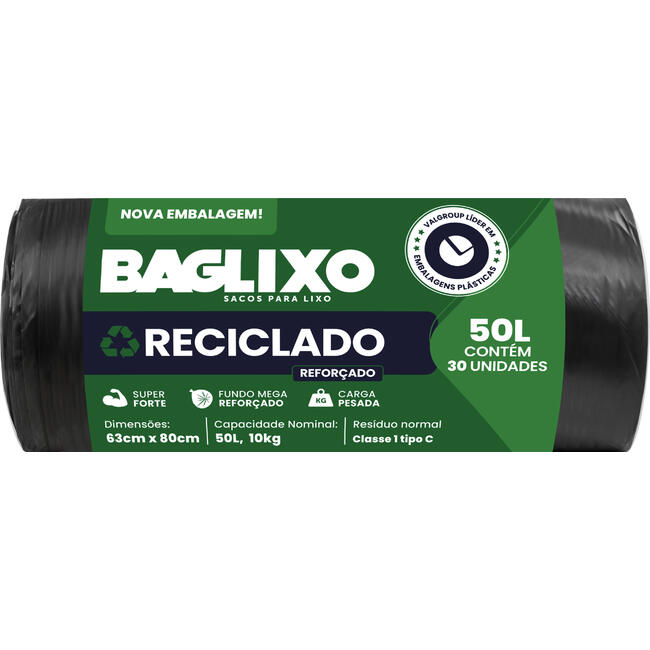 Saco de Lixo Valgroup Baglixo Reforçado 50L 30 un
