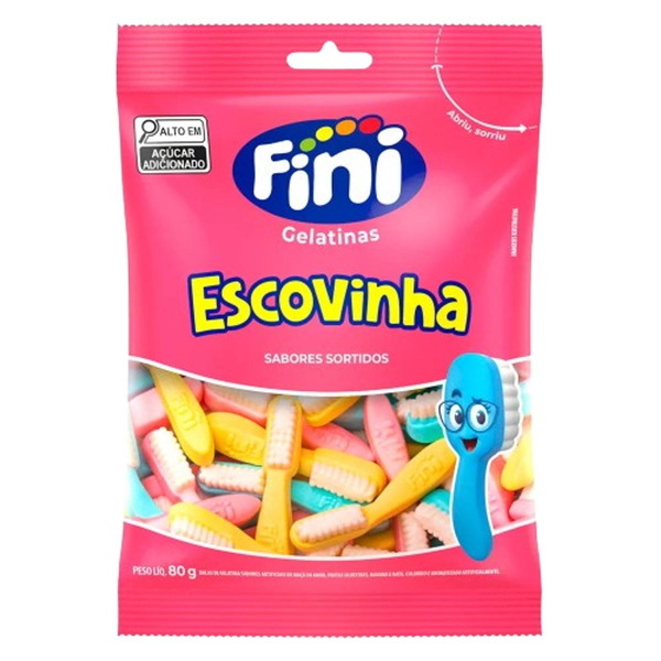 Bala Fini 80g - Gelatina - Escovinha