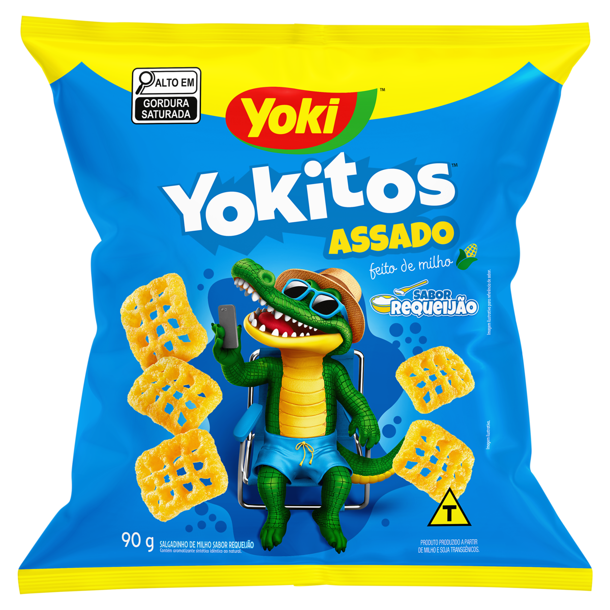 Salgadinho de Milho Redinha Requeijão Yoki Yokitos Pacote 90g
