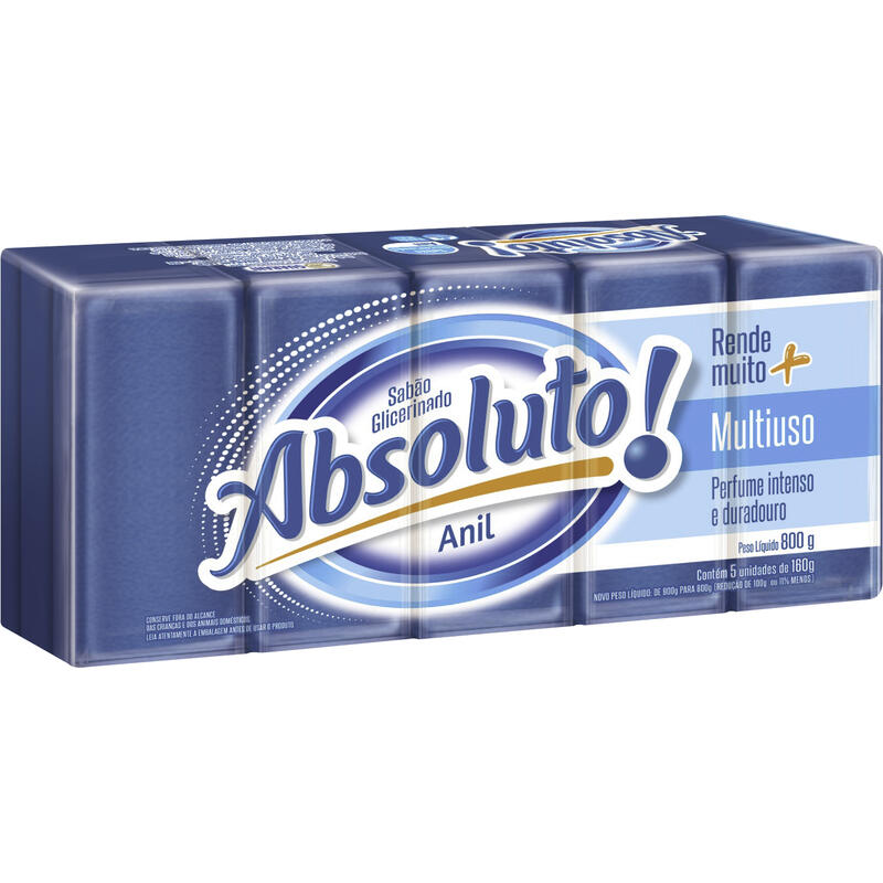 Sabão em Pedaço Absoluto Azul 5x160g