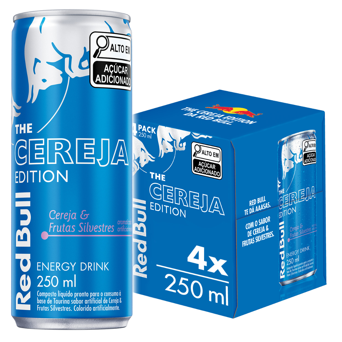 Energético Red Bull Cereja e Fruta Silvestres 250ml - 4 Latas