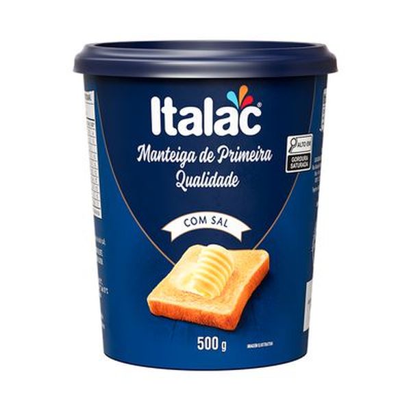 MANTEIGA ITALAC C/SAL 500G POT