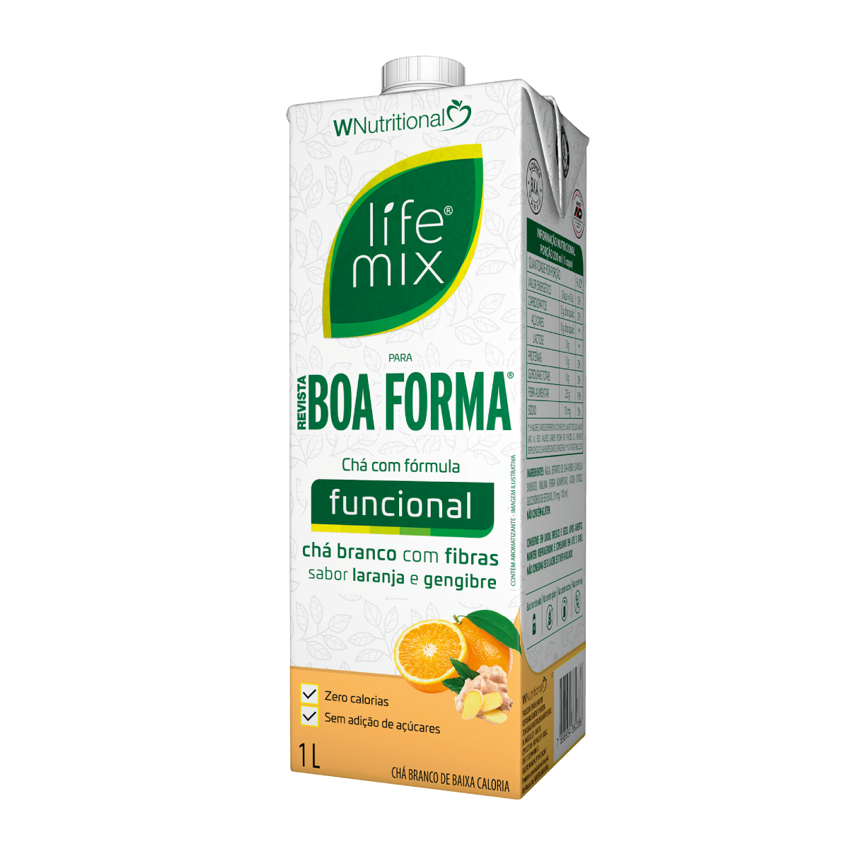 Chá Branco Laranja e Gengibre Life Mix Caixa 1l