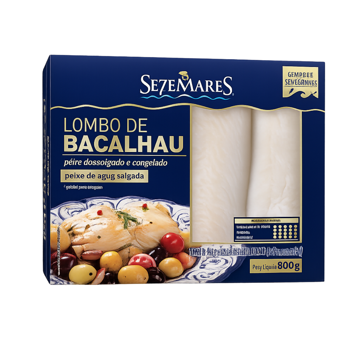 Lombo Bacalhau Desossado Macro Sete Mares 800G