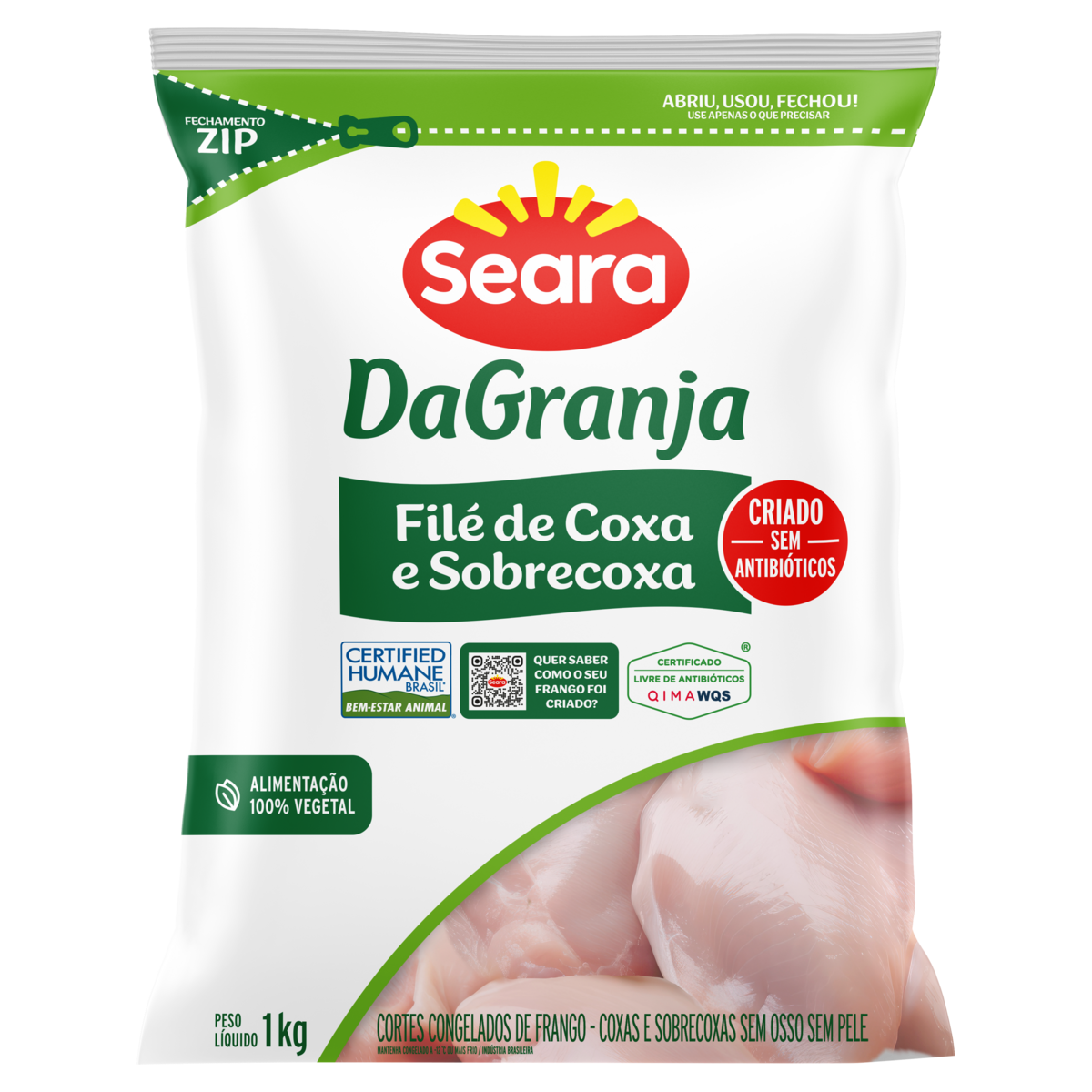 Filé de Coxa e Sobrecoxa Seara DaGranja Pacote 1kg