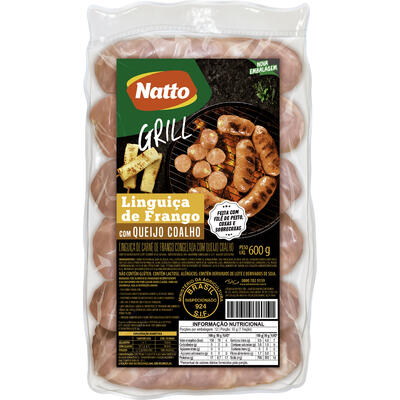 Linguiça de Frango Natto Congelada C/Queijo 600g