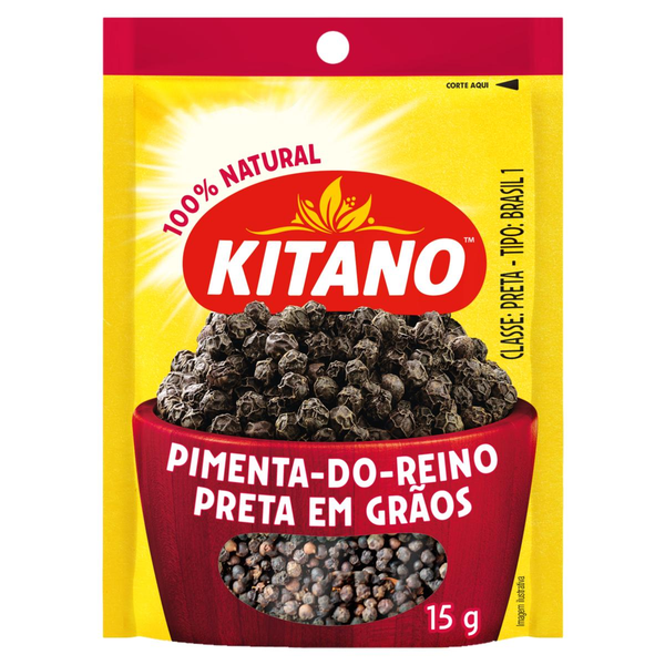 Pimenta-do-Reino Preta em Grãos Kitano Pacote 15g