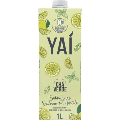 Chá Verde Limão Siciliano com Hortelã Zero Açúcar Yaí Caixa 1l