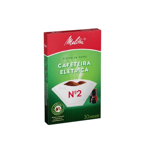 Filtro de Papel para Cafeteira Elétrica Melitta nº 2 Caixa 30 Unidades