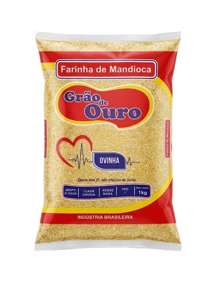 Farinha de Mandioca GRÃO DE OURO Ovinha Pacote 1kg